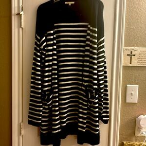 Stitch Fix Cozy Casual Black White Cardigan Sz 2XL